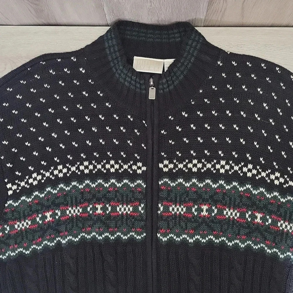 🛍Elisabeth Liz & Co Black Ramie Full Zip‎ Knitted Cardigan Womens Plus Sz 1 - Picture 6 of 7